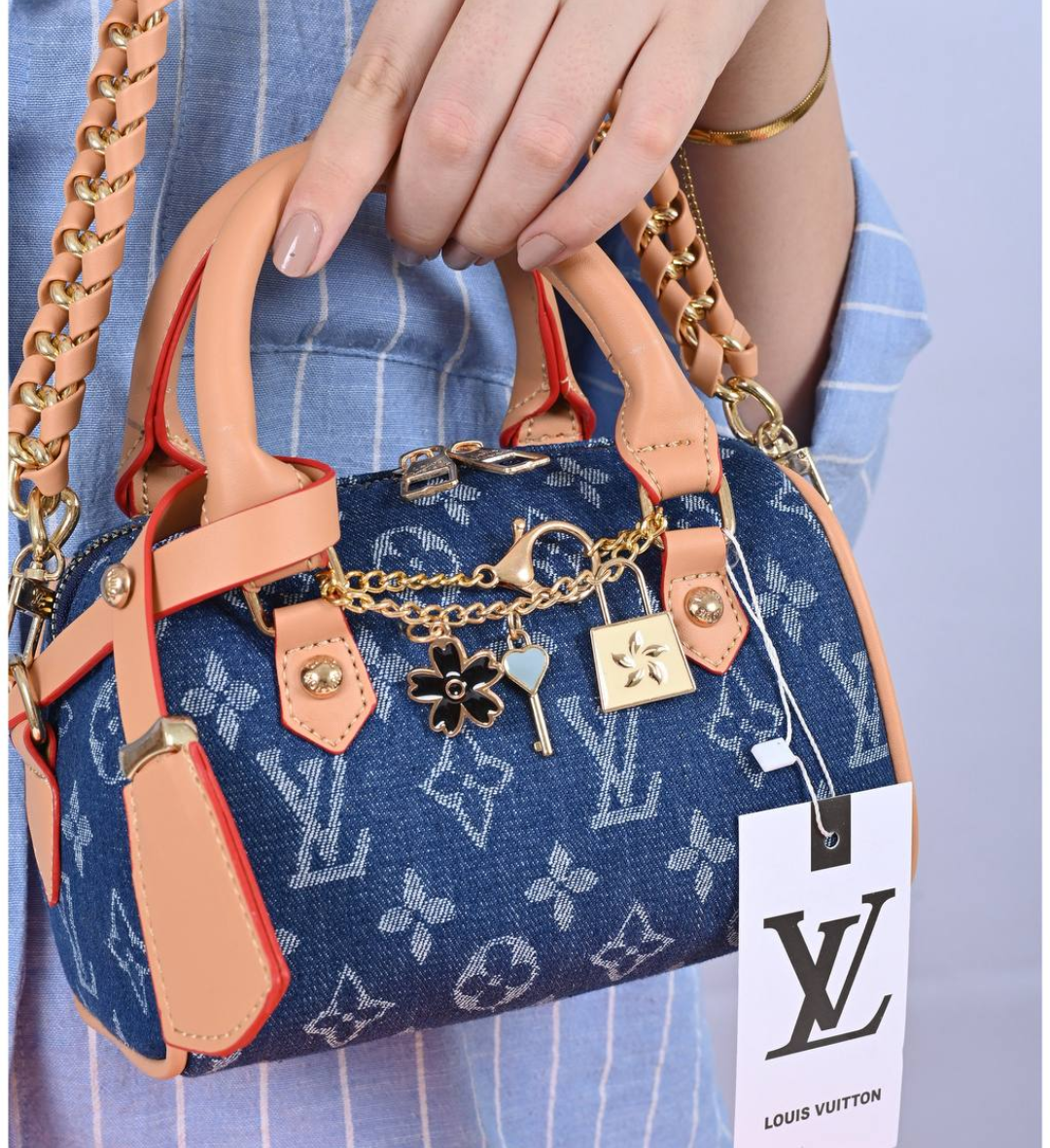 Louis Vuitton Speedy Nano Lock Charm Bag - High Copy